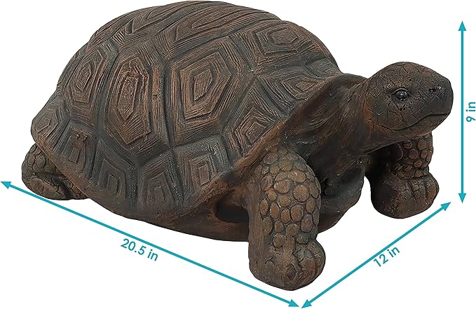Sunnydaze Tanya the Garden Turtle Statue - Turtle Garden Decor for Yard, Lawn, Patio Décor – 20" x 12" Durable Poly-Concrete - Gift Idea