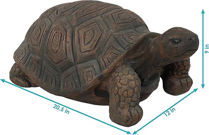 Sunnydaze Tanya the Garden Turtle Statue - Turtle Garden Decor for Yard, Lawn, Patio Décor – 20" x 12" Durable Poly-Concrete - Gift Idea