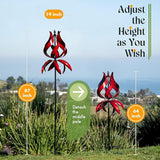 Large Garden Wind Spinner - Tulip Outdoor Yard Wind Sculptures & Spinners, Garden Decor Gift Ideas for Mother, Birthday, Housewarming (Dia19 x H87”)