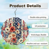 American Butterfly Floral Wind Spinner Outdoor, USA 250th Anniversary Wind Chime, 8 Inch 3D Metal Garden Wind Spinner, Stainless Steel Patriotic Yard Hanging Decor Gift