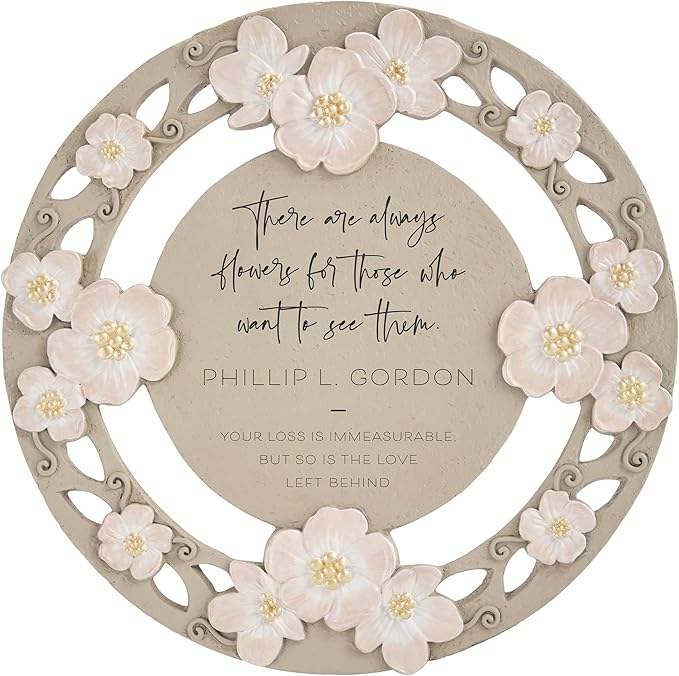 Let's Make Memories Personalized Memorial Garden Stone - Floral - Sympathy - in Memoriam - Condolences - Indoor Display Option - Garden Décor - Comforting Blooms
