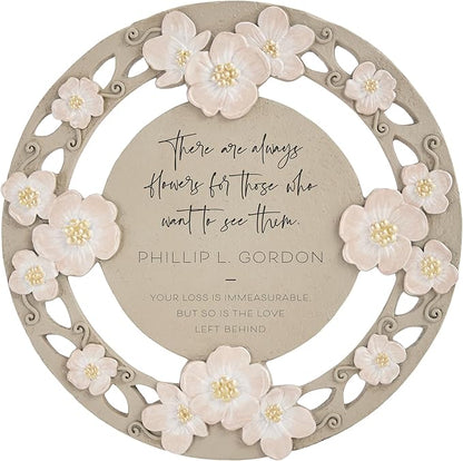 Let's Make Memories Personalized Memorial Garden Stone - Floral - Sympathy - in Memoriam - Condolences - Indoor Display Option - Garden Décor - Comforting Blooms