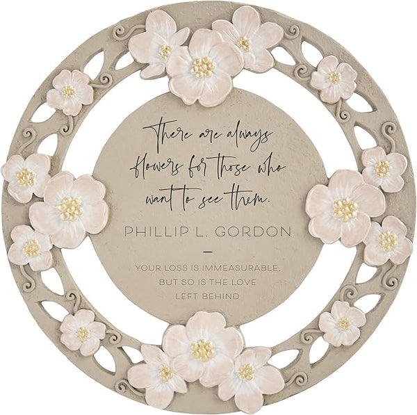 Let's Make Memories Personalized Memorial Garden Stone - Floral - Sympathy - in Memoriam - Condolences - Indoor Display Option - Garden Décor - Comforting Blooms