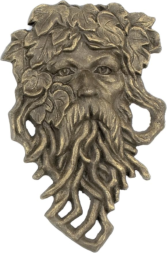 Cast Iron Hanging Bearded Leaf Man Garden Face