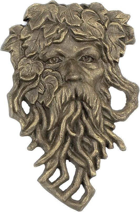 Cast Iron Hanging Bearded Leaf Man Garden Face