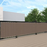 SunnyRoyal 3'x10' Balcony Privacy Fence Screen Apartment Railing Deck Cover, 3FT Outdoor Patio Screens with Zip Ties, HDPE Shade Cloth with Grommets, Mesh Fabric for Porch Backyard, Brown