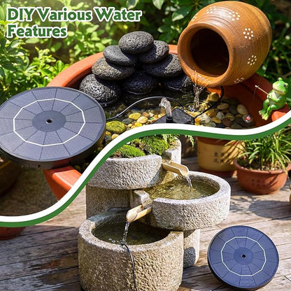 AISITIN 3.5W Solar Fountain Pump Upgraded 2026, Solar Water Fountain DIY Kit with 8 Nozzles & 3 Fixed Bracket & 9.8ft Cord for Garden, Bird Bath, Ponds, Fish Tank, Aquarium, Courtyard and Outdoor