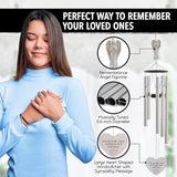 Angel Memorial Wind Chimes for Loss of Loved One - 34" Large Sympathy Wind Chimes, Memorial Gifts for Loss of Loved One Mother Father Husband Bereavement Chimes for Outside Deep Tone