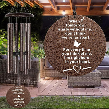 The Wind Chime CO Memorial Wind Chimes, 32" Inch Sympathy Wind Chimes Gift for The Loss of A Loved one, Home Decor Outdoor Garden, Soothing Melodic Tones (Copper)