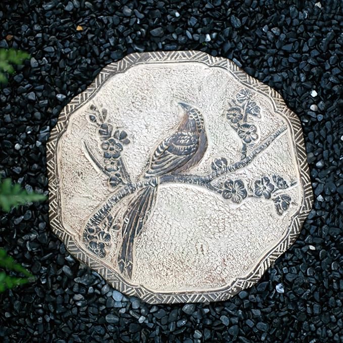 Garden Stepping Stones, Classical Chinese Flower Carving, Decorative Walkway Stepping Stones for Outdoor Garden Flowerbed & Lawn Yard Pathway (Color : A(3Pcs))