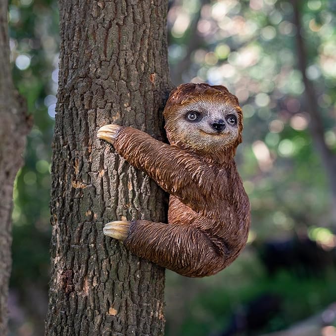Sloth Tree Hugger, Outdoor Ornament, Sloth Sculpture, Resin Garden Sculpture Ornament, Tree Peeper Statue Garden Statue Deals