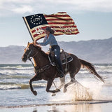 We The People 1776 Flag Double Sided 3 Layers 3x5 FT Outdoor Vintage American Betsy Ross 13 Star Constitution Flags Indoor Garden Decoration USA Flags