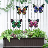 LWINGFLYER 4PCS Metal Butterfly Wall Decor Butterflies for Garden Wall Art Decoration for Fence Patio Accents Balcony Features Beautify Backyards Gardens Porch Living Areas (Butterfly)