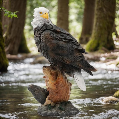 13.2" Real Eagle Outdoor Sculpture,Funny Bird Statue,Garden Beach Statue Decorations,Resin Animal Seabird Ornaments,Coastal Beach Decor,Patio Decor for Table Statues for Garden,Lawn,Yard