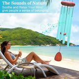Large Aluminium Wind Chimes Outside, Soothing Melodic Memorial Sympathy Wind Chime, Suitable Outdoor Garden Decor, Gift for Mom Women Neighbors (Blue Wind Chime-36“)