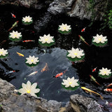 LACGO 12 PCS Diwali Waterproof Floating Lotus Light - Floating Flower Light Battery Operated Water Activated Warm White Pool Flower Lamp Wedding,Anniversary,Garden Decoration(6Inch & 5Inch)
