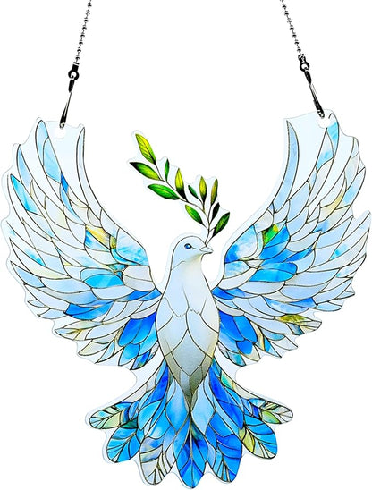 Dove Peace Ornaments Colorful Window Hanging Decorations Home Wall Decor for Indoor Outdoor