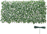 VEVOR Expandable Fence Privacy Screen, 25 x 126 in Expand Artificial Plant Wall, Realistic Artificial Ivy Panel with 50 Zip Ties, Decorative Faux Greenery Backdrop Hedges for Balcony Patio Outdoor