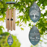ASTARIN Sympathy Wind Chimes Personalized, Tree Life Sympathy Gifts Wind Chime for Loss of Loved Mom/Dad, Commemorative Wind Chimes for Condolences/Funeral, Outside Decor(Produced in USA)