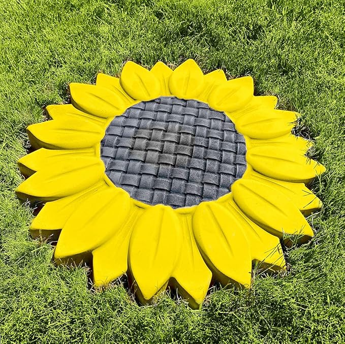AUTUMN Sunflower Durable Stepping Stone Mold, Concrete Cement Mold, Stepping Stones for Garden Walkway, DIY Walkway Stepping Stones, Flower Statue for Garden, Flower Garden Decor Mold