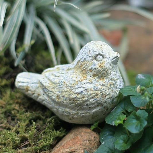 BIG FORTUNE Outdoor Bird Statues Bird Decor Figurines for Home Cement Bird Sculpture for Patio Yard Lawn Ornament, Indoor Outdoor Stone Bird Decorations Statue 1pc