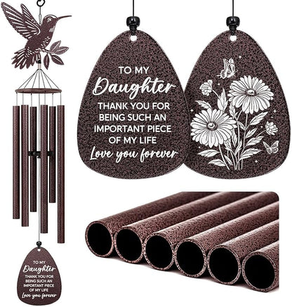 SteadStyle Mother's Day Daughter Gifts from Mom Dad, Daughter Gifts Hummingbird Wind Chime for Birthday Graduation, Wedding, Thanksgiving, Christmas Hummingbird Wind Chime 37 in Garden Patios Decor