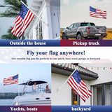 PHITRIC Flag Pole Kit, Tangle Free Spinning Stainless Steel Rustproof Flagpole for 3x5 Sports Fan Outdoor Flags for Outside House (White, 6FT, with Bracket)