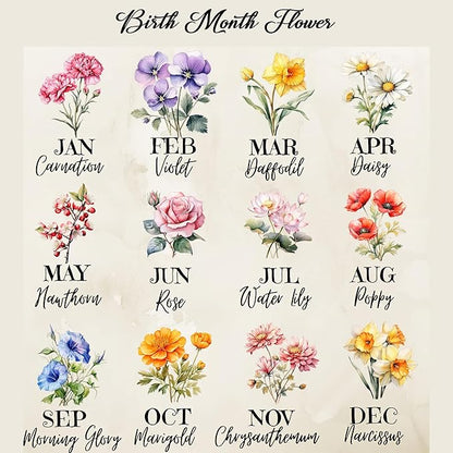 NAZENTI Personalized Grandma Flower Garden Gifts for Mother's Day, Personalized Stained Glass Window Hanging Suncatcher with Kids Name, Birth Flower Memorial Gift