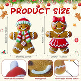 2 Pack Christmas Yard Stakes Metal Stakes 3D Boy and Girl Yard Sign Christmas Outdoor Decorations for Outside Holiday Xmas Winter Ornament Lawn Pathway (Classic Gingerbread Man Couple)