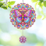 Wind Spinners Outdoor Butterfly, 12 inch Laser Cut Metal Art Geometric Pattern Wind Spinners Craft Decor Birthday Gifts for Women and Mom - Hanging Kinetic for Yard, Garden, Patio, Outdoor