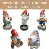 Relaxing Pool Gnome with Smartphone - 5.6" Heavy Resin Garden Statue - Weather-Resistant Funny Lawn Ornament - Summer Patio Decor - Unique Housewarming Gift