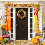 4 Pcs Thanksgiving Fall Windsocks Turkey Pumpkin Maple Leaf Autumn Christmas Santa Snowman Windsocks Flag Outdoor Hanging Windsocks for Wall Tree Front Patio Lawn Home Garden Yard
