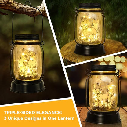 kyoryuger Goat Gifts for Women/Men Goat Solar Lanterns Mom Birthday Animal Lovers Lantern Animal Memorial Lights Solar Garden Decoration for Yard, Patio,Backyard,Porch Torches