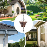Pure Copper Garden Rain Chain 9FT Decorative Downspout Extension with 12 Cups for Roof Garden Gazebo Drainage Water Flow Outdoor Home Decor