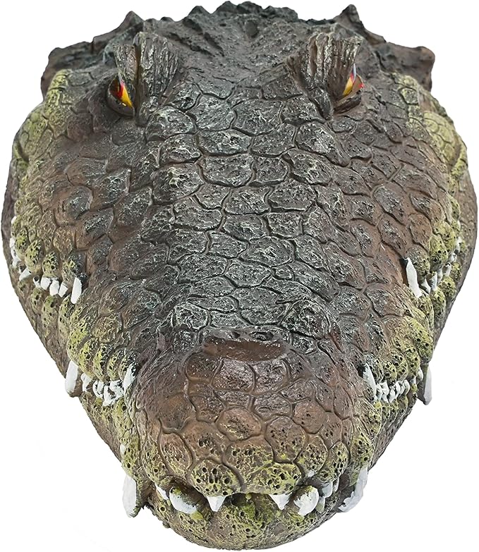 Pond Floating Alligator Head Decoy, Outdoor Alligator Pool Float Fake Gator Head Decorations Duck Deterrent, Crocodile Head for Pond Decor, Pond Decorations, Pool Garden Accessories
