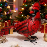 Metal Red Cardinal Garden Decoration Statue Metal Bird Yard Art Red Bird Sculpture for Outdoor Patio & Indoor Home Decor - Gifts for Mom Grandma