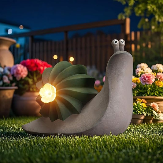 Etlemonde Solar Cactus Snail Statue Garden Decor Light - Outdoor Decorative LED Flower, Suitable for Patio, Lawnand Garden Decorations, Gifts for Mom