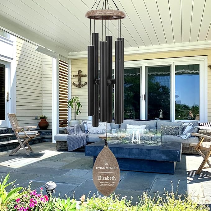ASTARIN Deep Tone Memorial Wind Chimes Personalized, Sorry for You Loss Bereavement Gifts, Outside Condolence Wind Chime for Loss of Mother Father,Produced in USA