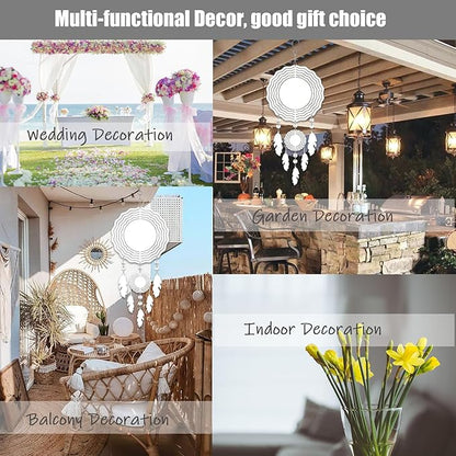 4Pack 10inch Sublimation Wind Spinner Blanks 3D Aluminum Metal Wind Sculpture Kinetic Spinners for Yard and Garden Indoor Art Ornaments Hanging Decoration (Dream Catcher)