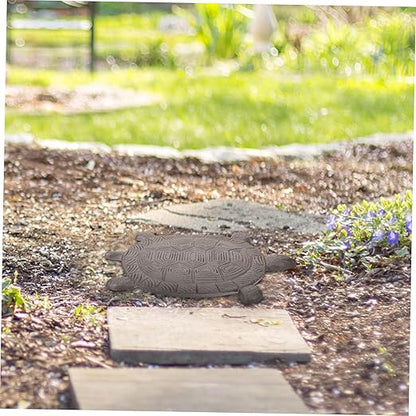 POPETPOP Cast Iron Stepping Stone for Garden Pathway Decorative Outdoor Lawn Paver Sturdy 12 Tortoise Shape for Walkways Vintage Style Garden Accessory
