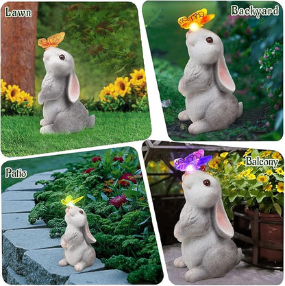 Solar Garden Outdoor Statues,Lawn Decor Outdoor Statue for Patio, Balcony, Yard Ornament,Unique Gifts for Mom Grandma