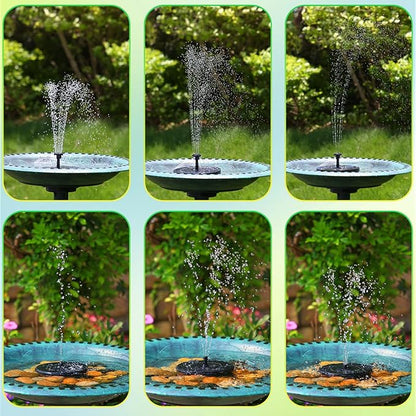 Solar Fountain with 6 Nozzles, 2026 Upgraded Solar Water Fountains Free Standing Floating Solar Water Pump for Bird Bath, Garden, Pond, Pool and Fish Tank
