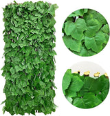 Expandable Faux Ivy Fence Privacy Screen with Artificial Flower,Greenery Expandable Stretchable Covers Panel for Balcony Patio Apartment Garden Outdoor Decor 36X92INCH