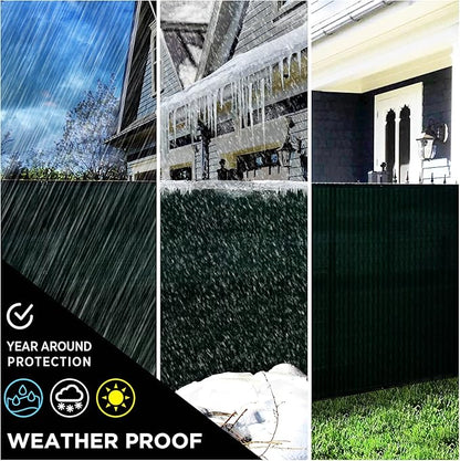 Boen - Backyard Privacy Screen Fence Covering 6' x 15' - Green - Instant Outdoor Privacy Fence Screen for Any Metal, Chain Link, Wood Panels or Plastic Fencing - Shade & Block Wind Privacy Wall