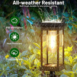 BesLowe Solar Pathway Lights Outdoor, 4-Pack Large LED Solar Light Outdoor Waterproof, Super Bright Outside Lights for Yard, Sun-Powered Landscape Lighting for Garden Walkway, Warm White