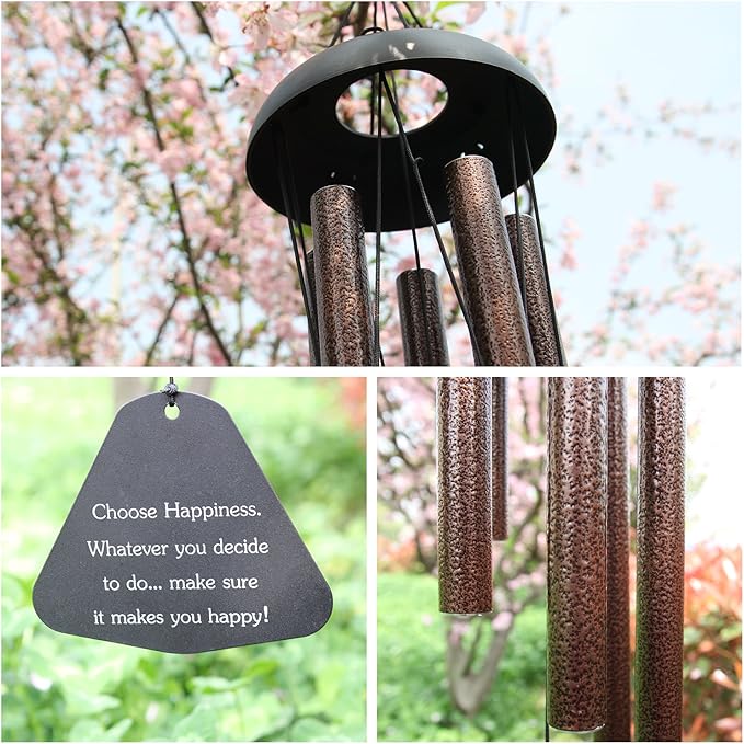 Astarin Sympathy Wind Chimes Outdoor Large Deep Tone,36" Handmade Large Wind Chimes Outdoor Tuned Relaxing Melody, Memorial Windchime Unique Outdoor Personalized for Garden Decor, Bronze (A Free Card)