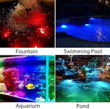 Solar Pond Lights, 18 LED Super Bright RGB LED Underwater Spotlights Color Changing Submersible Pond Light IP68 Waterproof Fountain Lights for Fish Aquarium Tank Garden Yard Pool (3-in-1)