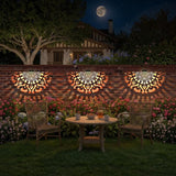 6 Pack Solar Fence Lights Outdoor Wall Lights Plastic Solar Powered Deck Step Stair Lights Mandala Theme Waterproof Fence Solar Light for Garden Post Patio Yard Decor, Gardening Gifts for Women Mom