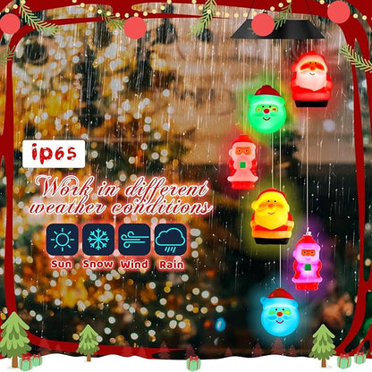 GlikCeil Christmas Solar Wind Chimes 27.5inch Christmas Decorations Outside Waterproof Hanging LED for Yard, Porch, Patio, Party, Color Changing Lights