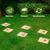 4Pcs Square Sunflower Stepping Stone Outdoor Garden Walkway, Durable Plastic Pavers for Patio, Pathway, and Landscaping, Weatherproof Stepping Stones with Ground Stakes for Easy Installation